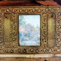 Unique vintage brass wall plaque