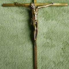 Vintage Bronze Wall Cross - Religious Christian Crucifix