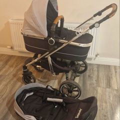 3 in 1 infababy stroller with car seat and isofix base