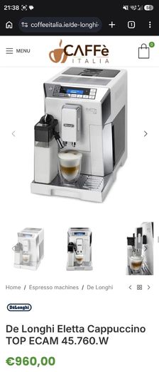 De'Longhi Eletta Cappuccino TOP Premium Coffee Machine