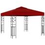 Gazebo with String Lights 3x3 m Wine Red Image 2