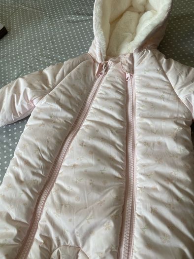 pink floral quilted snowsuit