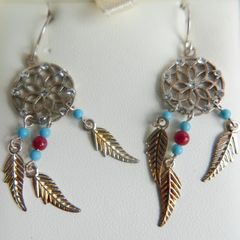 Vintage Sterling Silver 925 Dream Catcher Earrings 3,12g