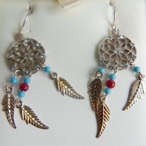 Vintage Sterling Silver 925 Dream Catcher Earrings 3,12g