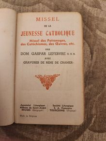 FRENCH Missel De La Jeunesse Catholique. Rare 1941 First Edition Hardback In Good Condition  See Photos For Same.