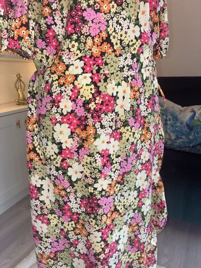 Ladies Multi Coloured Faux Wrap Dress from F&F
