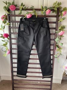 trousers  Bnwt kalisson size 40 black stretch with embellishments