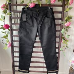 trousers  Bnwt kalisson size 40 black stretch with embellishments
