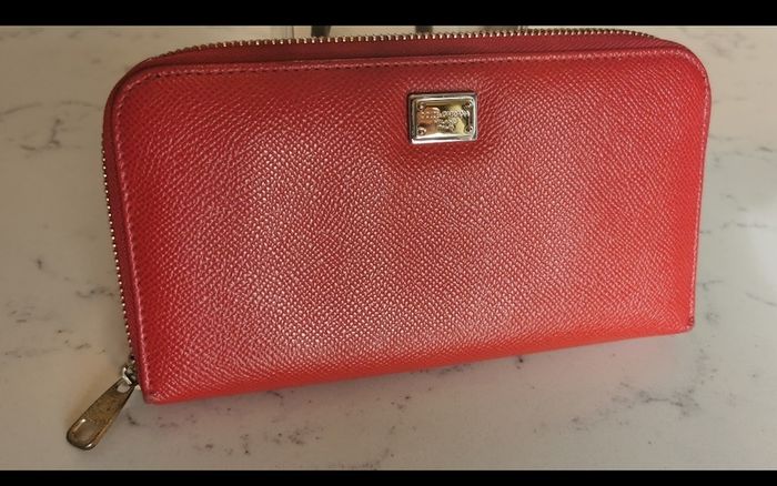 Authentic Vintage Dolce and Gabbana Leather Red wallet.