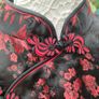 Black and Red silk Sleeveless Oriental Top Small Image 3