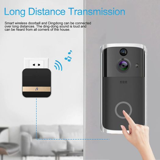 Smart Doorbell Video Camera Alarm Phone Security Wireless SD Card Record