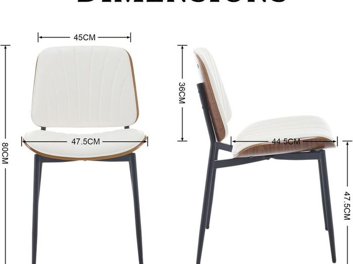 Set of 2 Faux Leather Dining Chairs Brown Grey White