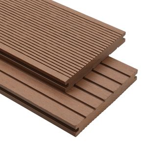 WPC Solid Decking Boards with Accessories 26m(sqr) 2.2m Light Brown