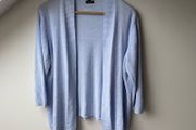 Massimo Dutti Pastel Light Blue Open-Front Ribbed Knit Cardigan Size Small