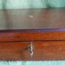 Antique 1800s Wood Folding Portable Travel Writing Lap Desk Campaign Box Case Key Image 2
