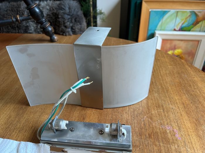 Frosted glass & steel wall light