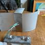Frosted glass & steel wall light Image 4