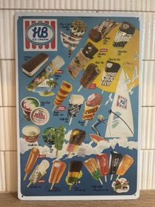 HB Ice Cream Tin Metal Sign