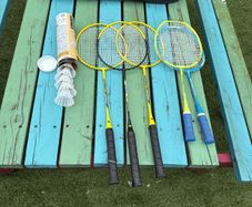 badminton rackets and shuttles