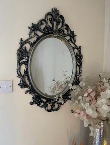 Black Vintage Style Wall Mirror