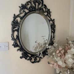 Black Vintage Style Wall Mirror