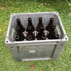 Beer crates and bottles