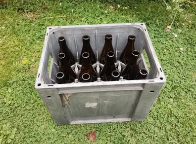 Beer crates and bottles