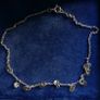 Vintage Sterling Silver925 Disc Charm Anklet Bracelet length 10" - 1,6g Image 3