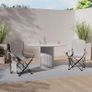Set of 2 Folding Camping Chairs, Extra-Wide Lightweight Outdoor Chairs with Armrests, Cup Holder and a Side Pocket, 120kg Capacity per Chair - Grey Image 2