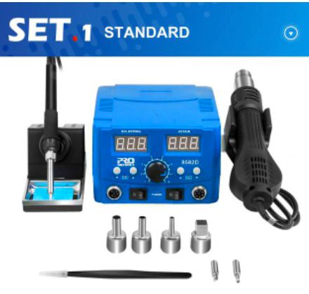 800W SMD Soldering Station Quick Heat Electric Hot Air Gun 2 in 1 Led Display Electric Soldering Iron