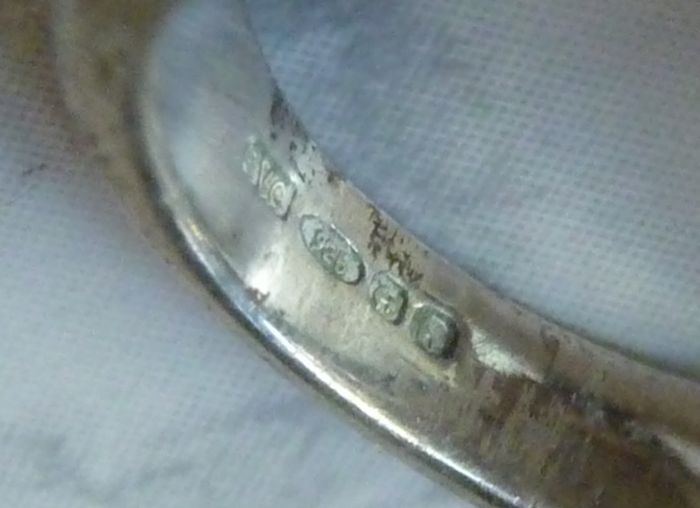 Sterling Silver 925 Large Oval White Druzy Agate Statement Ring Size N Hallmarked 9.9g