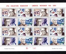 2004 Ireland IPTA Roadshow Limerick November 14th 2004 Commemorative Stamps Exhibition Souvenir on 2004 Nobel Sheet Mint Never Hinged (MNH) Number 547