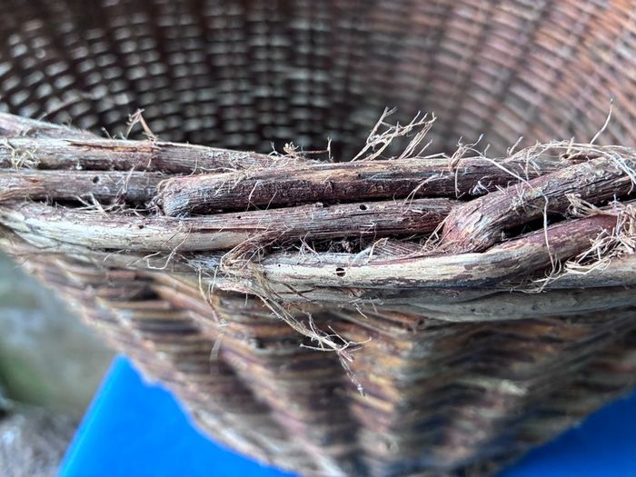 Large vintage wicker log basket
