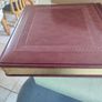 Large torino  wedding square brown leather  photo album 36 x 36 cm with gold page trime edge.  Is no box Image 9
