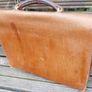 Vintage 70s Vintage Leather BAG 16,2" x 14" Image 9