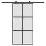 Sliding Door with Hardware Set 90x205 cm Tempered Glass&Aluminium Image 2