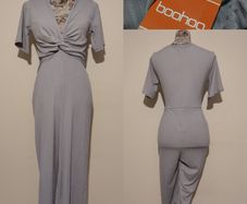 Boohoo Ribbed Twist Front Culotte Jumpsuit, New With Tags