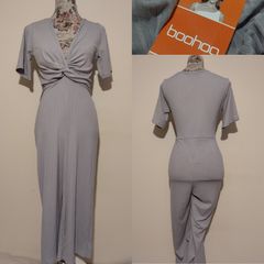 Boohoo Ribbed Twist Front Culotte Jumpsuit, New With Tags