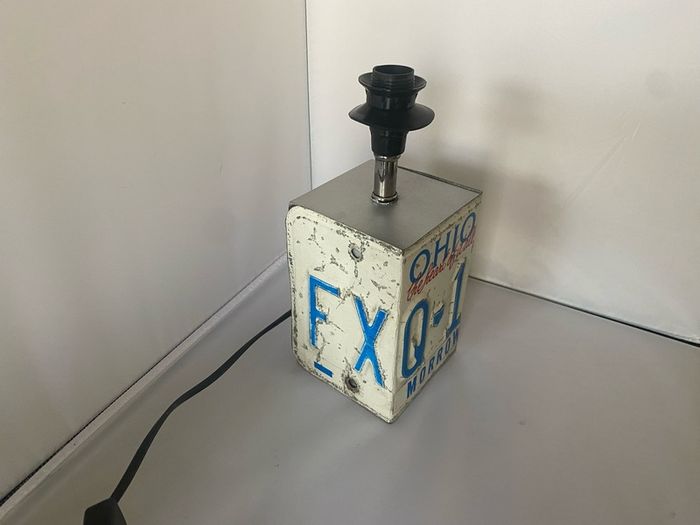 US Reg Plate table lamp