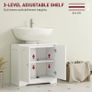 Under Sink Bathroom Cabinet with 2 Arch Doors - White Image 4
