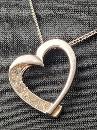 Sterling Silver Love Heart Pendant Set