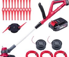Cordless Grass Trimmer Edger 2in1, Battery and Charger Included 20volt 2.0Ah,  25 cm, Light and Ergonomic Design, Adjustable Head & Handle