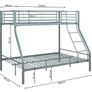 White Double Metal Bunk Bed Sturdy Frame Image 3