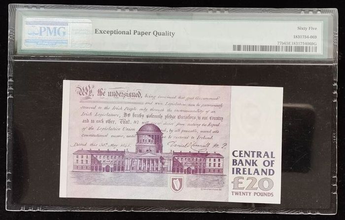 Ireland | 1999 | 20 Pounds | P.77b | Pmg Graded | Gem Unc