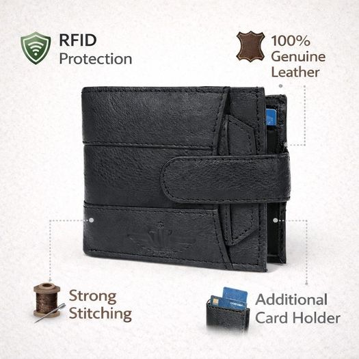 Genuine Leather Wallet Luxury Handmade RFID Secure Wallet