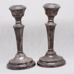 Pair of mid century silver candle sticks