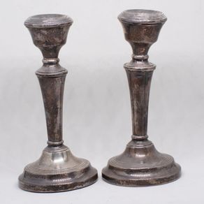 Pair of mid century silver candle sticks