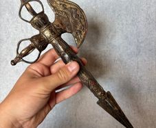 Kartika Phurba Axe Dagger - Patinated Bronze