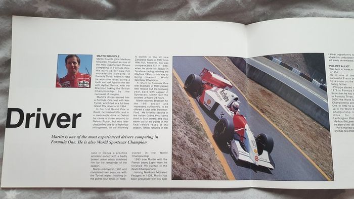 Formula One Mclaran MP4/9 Car Launch Booklet 1989