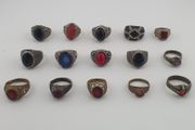 Old World Antique Mixed Brass Artisan Lot of 15 Rings